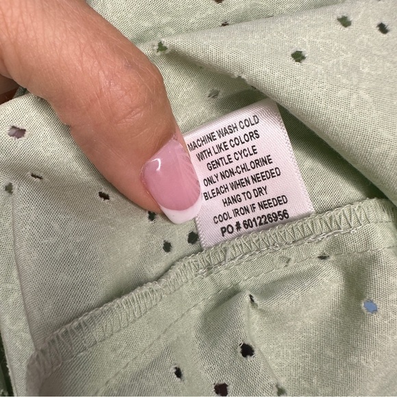 Western Back in the Saddle Mint Green Eyelet Shirt – Size M – 100% Cotton - Picture 14 of 14